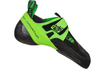 Image of La Sportiva Skwama Vegan Climbing Shoes - Mens, Black/Flash Green, 41, ZFCS032-K00E24-41