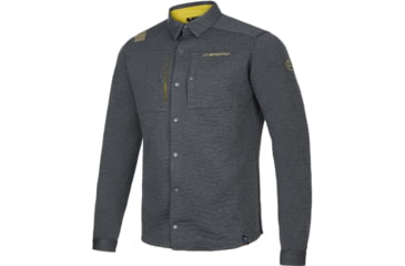 Image of La Sportiva Spacer Shirt - Mens, Carbon/Moss, Large, N88-900723-L