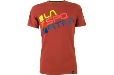 Image of La Sportiva Square T-Shirt - Men's-Brick/Sulphur-Medium