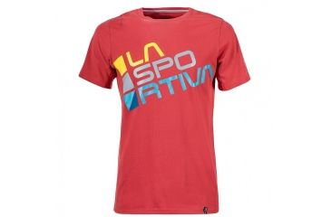Image of La Sportiva Square T-Shirt - Men's, Cardinal Red, Extra Large H49-307307-XL