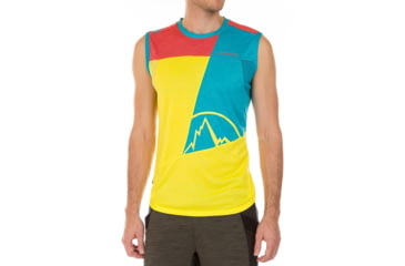 Image of La Sportiva Strive Tank - Men's, Lemonade/Tropic Blue, Medium H83-106614-M