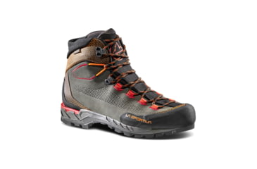 Image of La Sportiva Trango Tech Leather GTX Mountaineering Shoes - Mens, Carbon/Hawaiian Sun, 45.5, 21S-900208-45.5
