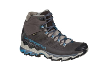 Image of La Sportiva Ultra Raptor II Mid Leather GTX Hiking Shoes - Womens, Carbon/Atlantic W, 41.5, 34M-900630W-41.5