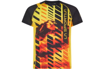 Image of La Sportiva Wave T-Shirt - Mens, Black/Yellow, Medium, P07-999100-M