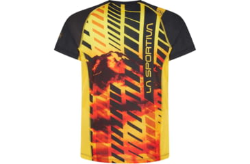 Image of La Sportiva Wave T-Shirt - Mens, Black/Yellow, Medium, P07-999100-M
