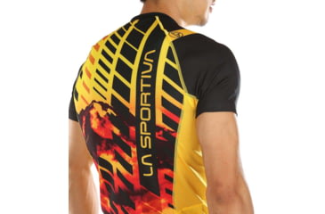 Image of La Sportiva Wave T-Shirt - Mens, Black/Yellow, Medium, P07-999100-M