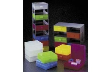 Image of VWR Microtube Storage Boxes and Freezer Racks, 100-Place R8300-Y-VWR Storage Boxes Yellow