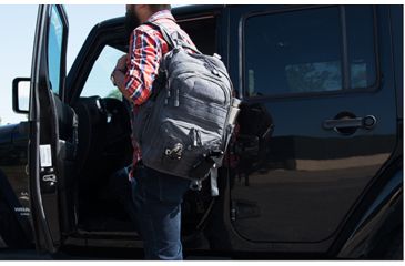 Image of Leapers Overbound Daypack, 12inx6inx18in, 600D Nylon, Gun Metal PVC-P836GM