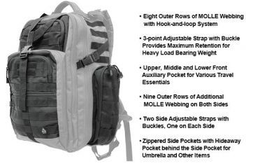 Image of Leapers UTG 3-Day Situational Preparedness Back Pack,Black PVC-P372B