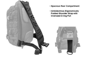 Image of Leapers UTG Ambi 24/7 Cross Body Shoulder Vital Sling Pack,Black PVC-SP247B