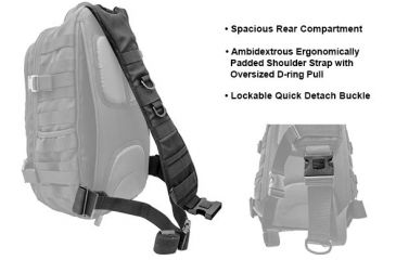 Image of Leapers UTG Ambi 24/7 Cross Body Shoulder Vital Sling Pack,Black PVC-SP247B