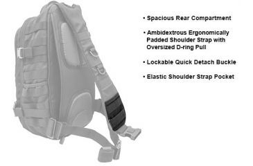 Image of Leapers UTG Ambi 24/7 Cross Body Shoulder Vital Sling Pack,Black PVC-SP247B