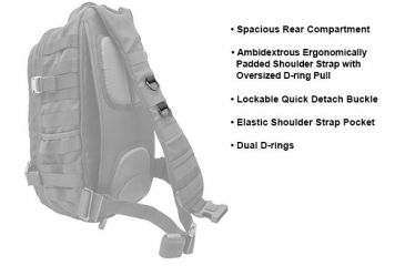 Image of Leapers UTG Ambi 24/7 Cross Body Shoulder Vital Sling Pack,Black PVC-SP247B