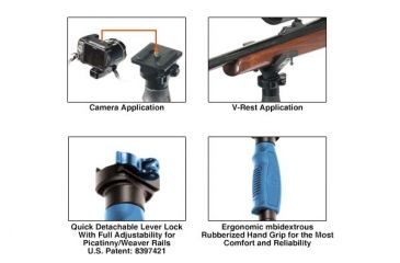 Image of Leapers UTG Monopod with V-Rest and Camera Adaptor, 20.5in. to 58.75in., _x000D_ TL-MP150Q