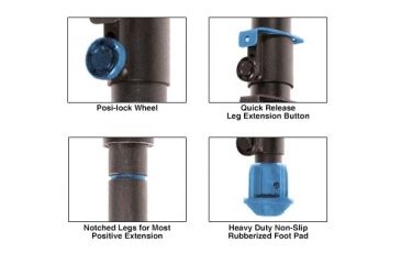 Image of Leapers UTG Monopod with V-Rest and Camera Adaptor, 20.5in. to 58.75in., _x000D_ TL-MP150Q