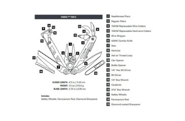 Image of Leatherman Signal Folding Multi-Tool, Silver/ Black, 832623