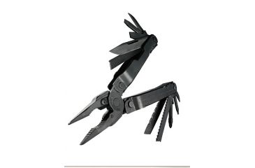 Image of Leatherman Supertool 300 Black Oxide, Sheath, Angled