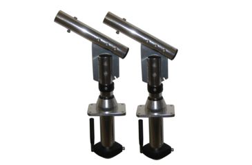 Image of Lee's Tackle Sidewinder Bolt-In Outrigger Mounts, Lay-Down Version - SilverPair 31096