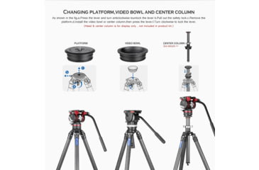Image of Leofoto LM-403C X Tripod with 100mm Bowl+Platform, Black, One Size, 6940828314900