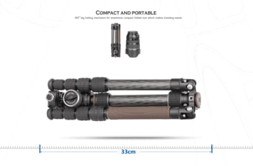 Image of Leofoto LX-225CT/XB-32Q Reversible Travel Tripod w/ Ball Head Set, Black, LX-225CT+XB-32Q