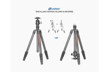 Image of Leofoto LX-284CT/XB-38 Reversible Travel Tripod w/ Ball Head Set, Black, LX-284CT+XB-38