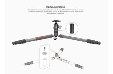 Image of Leofoto LX-284CT/XB-38 Reversible Travel Tripod w/ Ball Head Set, Black, LX-284CT+XB-38