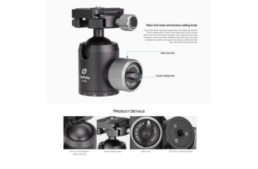 Image of Leofoto LX-284CT/XB-38 Reversible Travel Tripod w/ Ball Head Set, Black, LX-284CT+XB-38