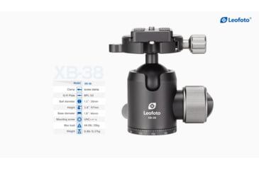 Image of Leofoto LX-284CT/XB-38 Reversible Travel Tripod w/ Ball Head Set, Black, LX-284CT+XB-38