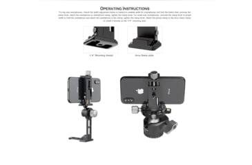 Image of Leofoto PC-90II Adjustable Smartphone Clamp - Arca Base, Black, PC-90II