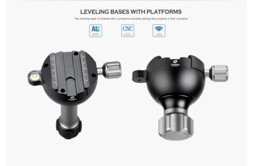 Image of Leofoto YB-75LK Leveling Base w/ Handle for 75mm Bowl , Arca, Black, YB-75LK