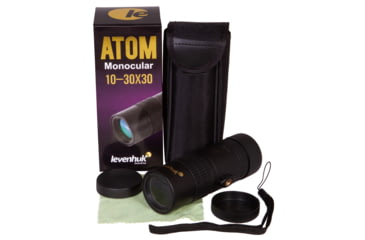 Image of Levenhuk Atom 10-30x30 Monocular, Black, Small, 74096