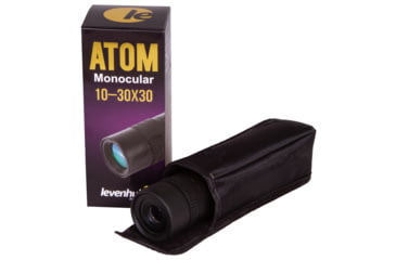Image of Levenhuk Atom 10-30x30 Monocular, Black, Small, 74096