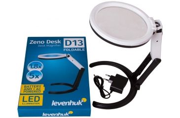 Image of Levenhuk Zeno Desk D13 Magnifier, Black/White, Medium 70446