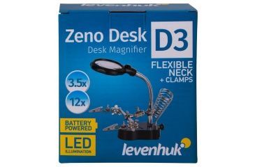 Image of Levenhuk Zeno Desk D3 Magnifier, Black/Silver, Medium 70441