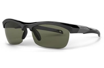 Image of Liberty Sport Suns IT-20 B Protective Eyewear Shiny Black Frame,Grey/Green w. silver flash Lens, Unisex IT20-BSHBK6020135FP