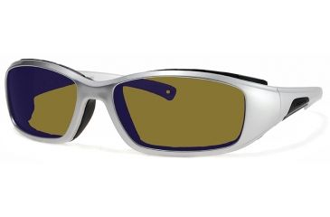 Image of Liberty Sport Suns SNOWRIDER Protective Eyewear Shiny Chrome Frame,Amber w blue flash Lens, Unisex SNOWRDSHCH6017130SCL