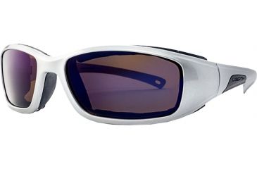 Image of Liberty Sport Suns SNOWRIDER Protective Eyewear Pearl White Frame,Amber w blue flash Lens, Unisex SNOWRDPLWH6017130SCL