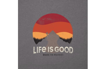 Image of Life Is Good Cool Tee Retro Sunset Hike - Mens, Slate Gray, Extra Large, 61274-Slate Gray-XL