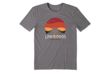 Image of Life Is Good Cool Tee Retro Sunset Hike - Mens, Slate Gray, Extra Large, 61274-Slate Gray-XL