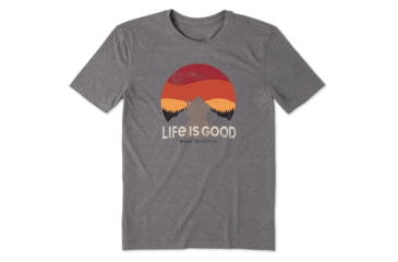 Image of Life Is Good Cool Tee Retro Sunset Hike - Mens, Slate Gray, Extra Large, 61274-Slate Gray-XL