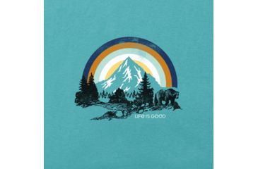 Image of Life Is Good Crusher Tee Retro Bear Landscape - Mens, Harbor Blue, Large, 61257-Harbor Blue-L