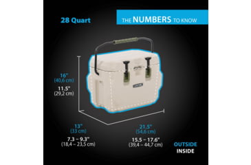 Image of Lifetime Products 28 Quart High Performance Cooler, Pumice/Green, 91178