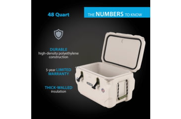 Image of Lifetime Products 48 Quart High Performance Cooler, Pumice/Green, 91074