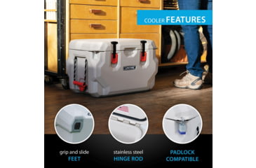 Image of Lifetime Products 48 Quart High Performance Cooler, Pumice/Green, 91074