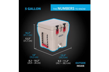 Image of Lifetime Products 5-Gallon Multi-Purpose Water Cooler, Khaki/Red, 91230