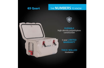 Image of Lifetime Products 65 Quart High Performance Cooler, Khaki/Red, 91070