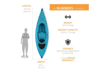 Image of Lifetime Products Payette 98 Sit-In Kayak w/Paddle, Glacier Blue, 90692