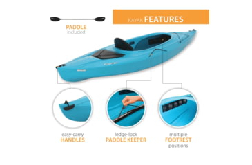 Image of Lifetime Products Payette 98 Sit-In Kayak w/Paddle, Glacier Blue, 90692