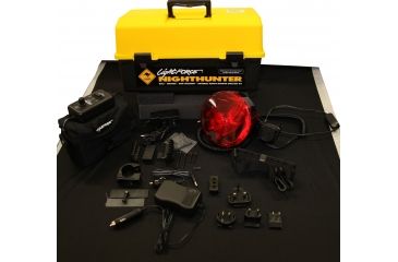 Image of Lightforce Performance Lighting Firearm Mounted 140 Lance Nighthunter KIT, Carrying Case, 30W Halogen, Red Filter , Battery Charger 12V/110V, Black, Medium, NH140PACK
