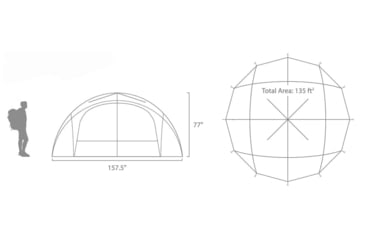 Image of LiteFighter Gear Dragoon Expeditionary Tent, Delta Green 499, 157.5in x 157.5in x 77in, DG5100-GRN
